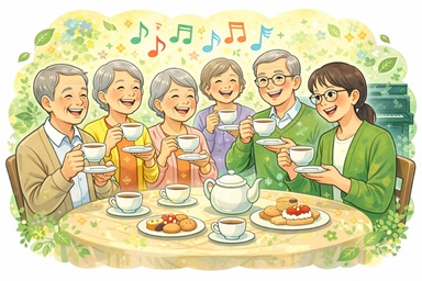お茶会のイラスト